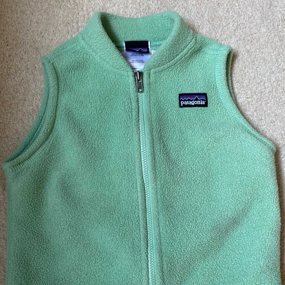 Patagonia Kids Light Green Fleece Vest 12m
